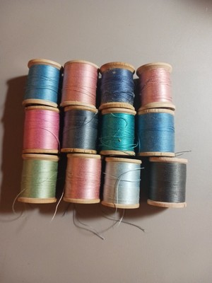 Wooden Thread Spools Coats & Clark's  Lot Of 12