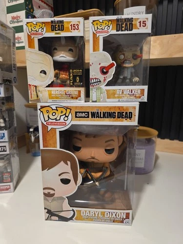 Funko Pop! The Walking Dead - Daryl Dixon 9" Jumbo- Rv Walker #15- Hershel #153
