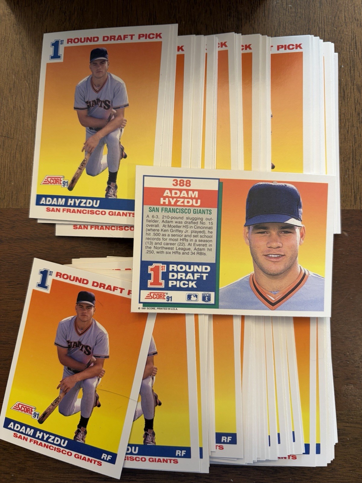 (100) CARD LOT  *** ADAM HYZDU  #388 1991 SCORE  ROOKIES!