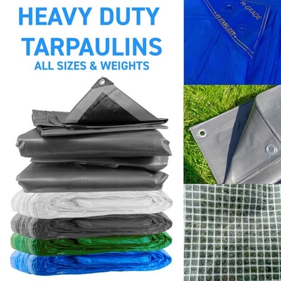 COST WISE Waterproof Tarpaulins/Ground Sheets,Heavy Duty Cover Up Tarp All Colours & Sizes