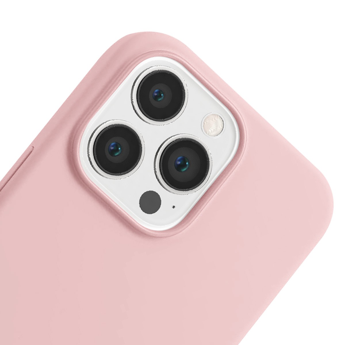 Coque silicone rose pour iPhone 13 Pro Jaym avec doublure microfibre - 3