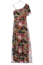 ULTRA PINK Maxikleid Damen Kleid Gr. DE 36 braun-pink-schwarz Casual-Look