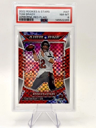 TOM BRADY CHECKERBOARD PSA 2022 ROOKIES & STARS PLAID AIRBORNE PSA