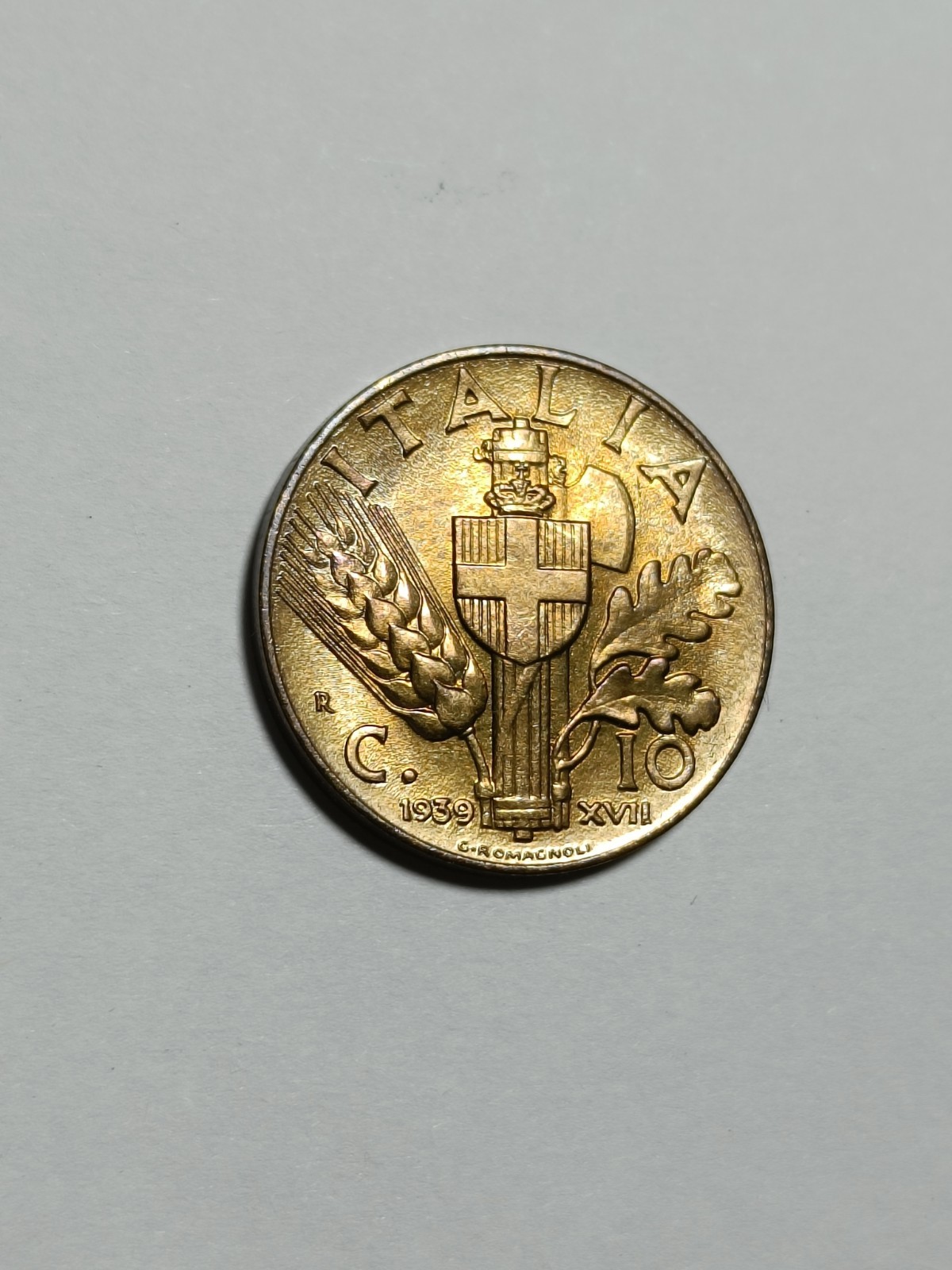  VITTORIO EMANUELE III - 10 CENTS 1939 - UNC F1095