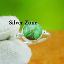 Green Copper Turquoise Gemstone 925 Sterling Silver Handmade Ring Size 5 to 13