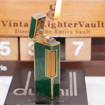 Dunhill Rollagas Lighter_Green Shell _Ultrasonically Cleaned_Working