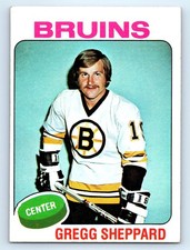 1975-76 Topps #235 Gregg Sheppard Creases Boston Bruins