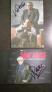 VINCENT PASTORE 2 Hand Signed Autograph Photo S ACTOR SOPRANOS & GOODFELLAS