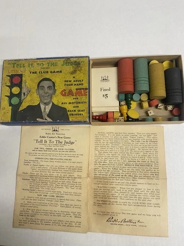 VINTAGE 1932 PARKER BROTHERS EDDIE CANTOR'S TELL IT TO THE JUDGE BOARD GAME