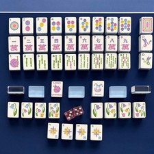 American Mahjong Game Set 160 Blue transparent ladybug Mah Jong Tiles Free Bag