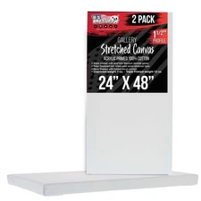 24" x 48" Gallery Depth 1-1/2" Profile Stretched Canvas 2-Pack - Gesso Primed