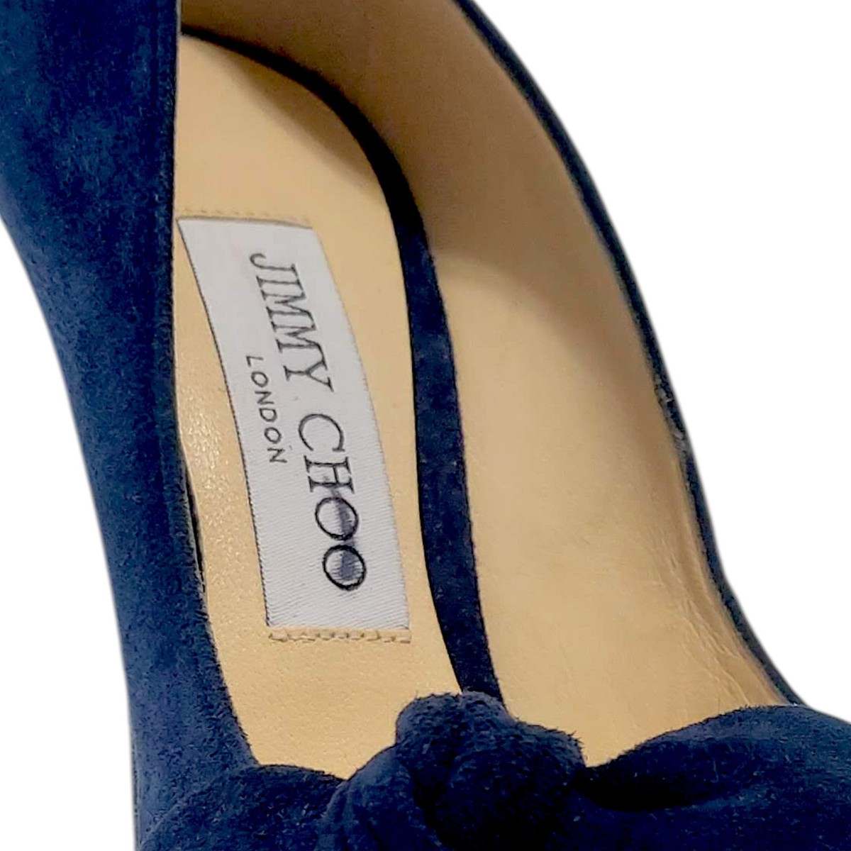 Jimmy Choo Kenedy 150 Blue Suede Knotted Bow Size EU 36 Platform