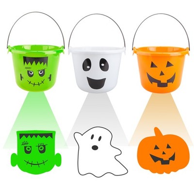 Halloween Süßigkeiten Eimer Kürbis, Geist, Frankenstein Licht projiziert