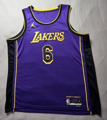 Nike Jordan LA Lakers LeBron James #6 Statement Edition Swingman Jersey Lila XXL