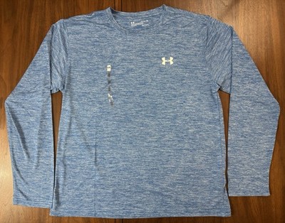 NEW Mens Under Armour Loose Heatgear sz XL Space Dye Blue Long Sleeved Shirt