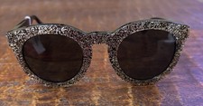 Saint Laurent Round Shaped Silver Glitter Sunglasses SL 102 003 NEW With Tag NOS