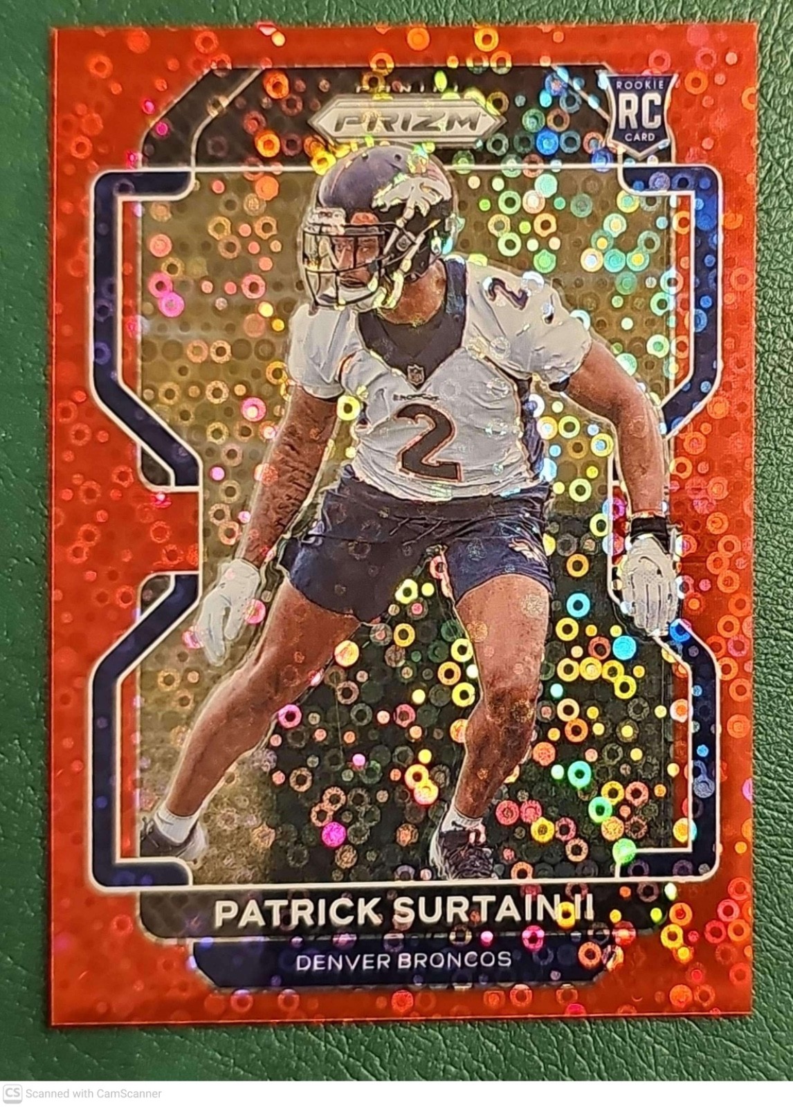 2021 Panini Prizm #374 Patrick Surtain II NO HUDDLE RED Prizm 15/50 Rookie RC
