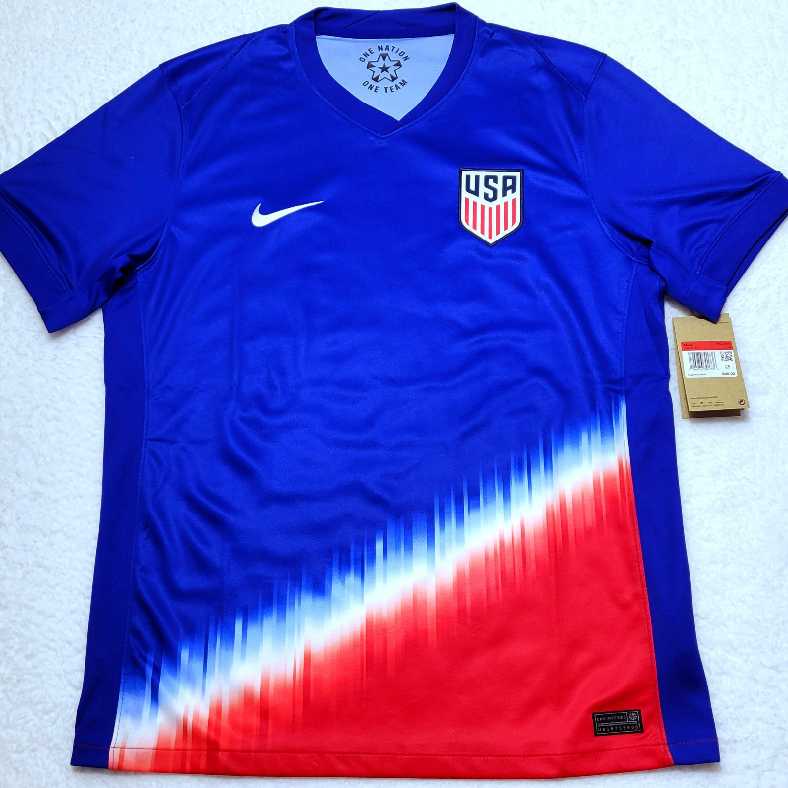 Nike 2024 USA Soccer USMNT Blue Away Jersey Shirt Adult Men's LARGE L FJ4277-417
