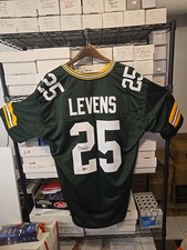 DORSEY LEVENS SIGNED GREEN BAY PACKERS GREEN CUSTOM JERSEY XL. BECKETT CERT.
