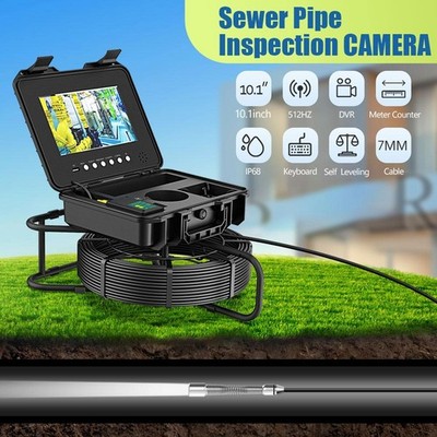 10'' Screen CableΦ 7mm Sewer Drain Pipe 2MP Self Leveling Borescope AHD Camera