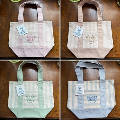 NWT Trader Joe's Striped Canvas Mini Tote Full Set of 4 Summer 2026