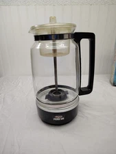 Vtg Dazey Perk Up 10 Cup Black Electric Glass Coffee Percolator DPK-10 Tested