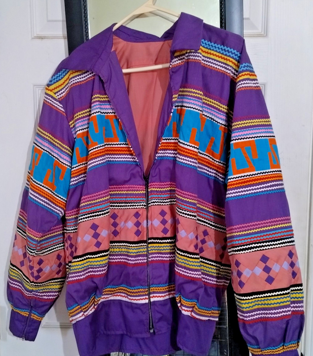 1989 Seminole Patchwork Lined Jacket COLORFUL! Si… - image 8
