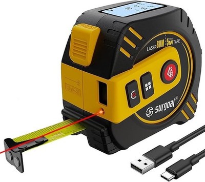 2-in-1 Laser Tape Measure 262ft   Digital Measuring Tape with LCD Display