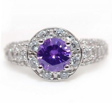 2CT Amethyst  Topaz 925 Solid Sterling Silver Ring Jewelry Sz 7,8,9 ZB7