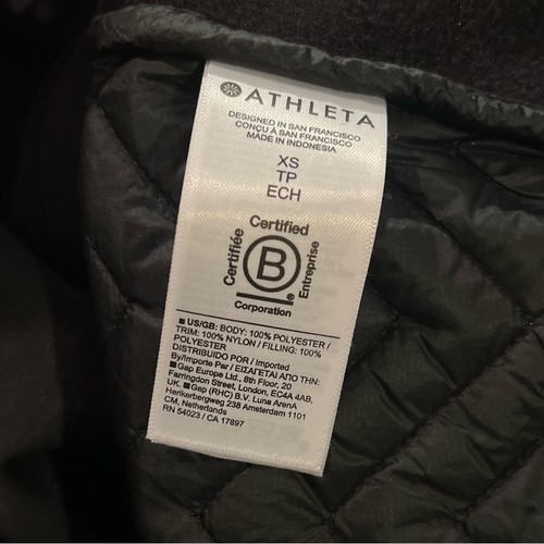 NEU XS Athleta Cozy Sherpa Fleece Snap Front Pullover Quilted Black Sweatshirt - Bild 9 von 9