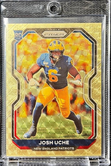 2020 Panini Prizm Gold Vinyl Josh Uche Rookie Rc 1/5 #369 Michigan Wolverines
