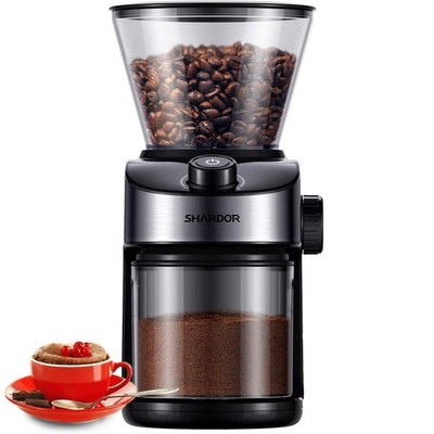 Shardor Kaffeemühle Grat elektrisch 25 Mahlstufen mit digitalem Timer schwarz