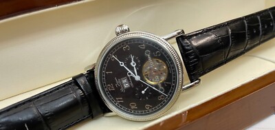 Hombres Reloj Automático Jean Seville Acero Reserva de Energia Día