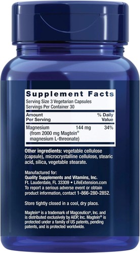 Life Extension Neuro-Mag Magnesium L-Threonate from 2000 mg Magtein- 90 Capsules - Picture 2 of 7
