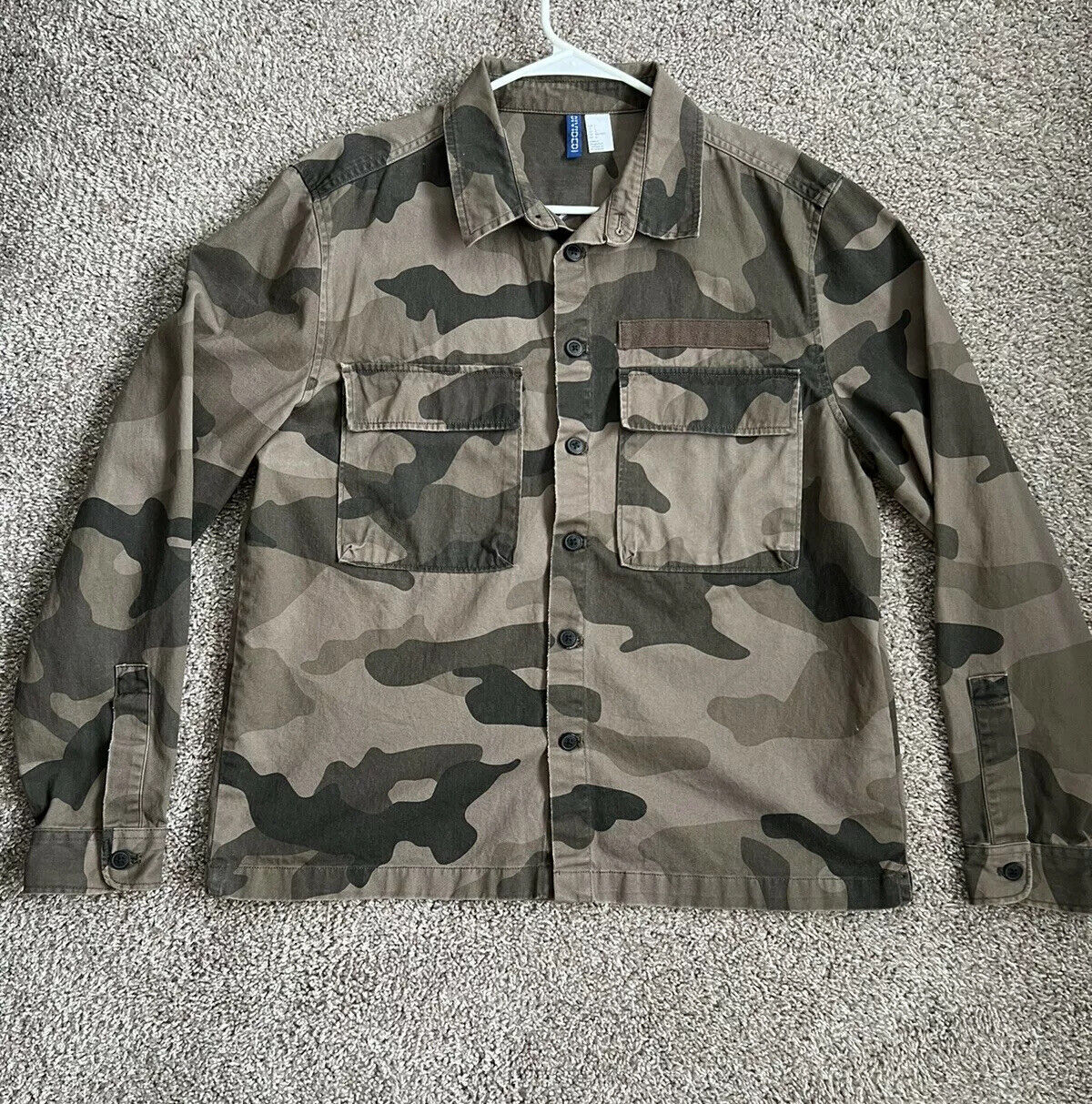 H&M Camouflage Canvas Jacket | Size | Embroidered Back | Divided Camo Army | eBay