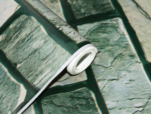 6m Dark Green Brick Peel and Stick Removable Wallpaper Vinyl Self Adhesive Decor - Picture 6 of 6