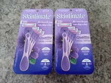 Schick Skintimate Quattro Exotic Violet Blooms Disposable Razors (8 Razors)