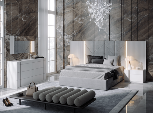 ESF Helen 6 Piece Modern King Size Bedroom Set, Made in Spain by Garcia Sabate - Picture 2 of 9