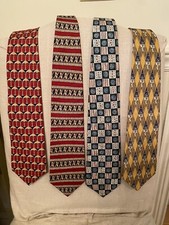 Paul Fredrick Men's Neck Tie Set Of 4! W 4" X L: 59” Silk Italy MADE IN USA