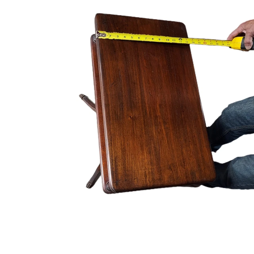 Duncan Phyfe Madera Lira Arpa Lateral/Mesa de Acento - Pies de Garra de Latón (JUEGO 2) Foto 3 de 4