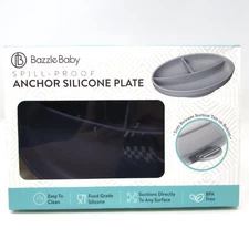 Bazzle Baby Anchor Silicone Plate Child Blue Spill Proof Toddler Suction NEW