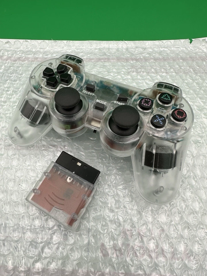 2X BUNDLE For PS2 PS1 Wireless control 2.4GHz Dual Vibration + Pick your Color - Image 4 of 4