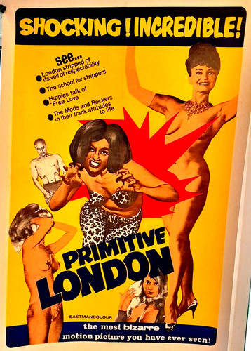 1965 Primitive London Original Movie Poster Linen 28x42 Cult Adult Docu 1970