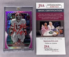 Malachi Moore SIGNED Bowman U 1st Pink Refractor Card JSA COA ~ Alabama Football