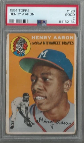 1954 Topps - Hank Aaron #128 (RC) PSA 2