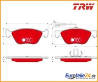 Bremsbelagsatz, Scheibenbremse Dtec Cotec Trw GDB1212DTE