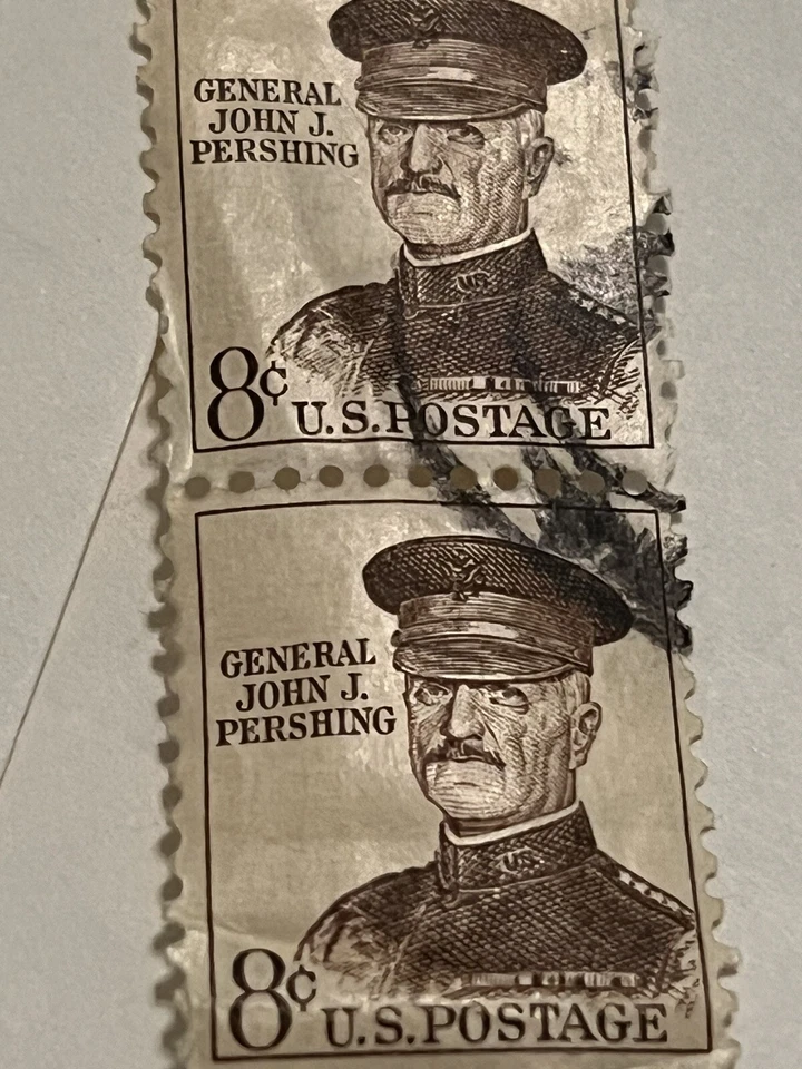 Lote De Colección/4 Estampillas Postales General John J. Pershing EE. UU. 8 Centavos Estampillas Postales Enviadas Foto 2 de 4