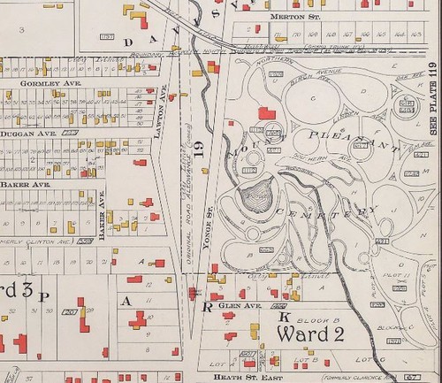 1910 CHARLES E GOAD TORONTO ALTO CANADA COLLEGE MT. PIACEVOLE MAPPA ATLANTE CIMITERO - Foto 2 di 3