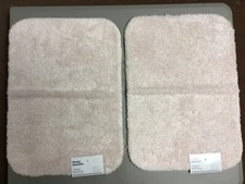 NWT (2) Simply Essential 17” x 24” Bathroom Rug Rose Water (Pale Pink) #251W