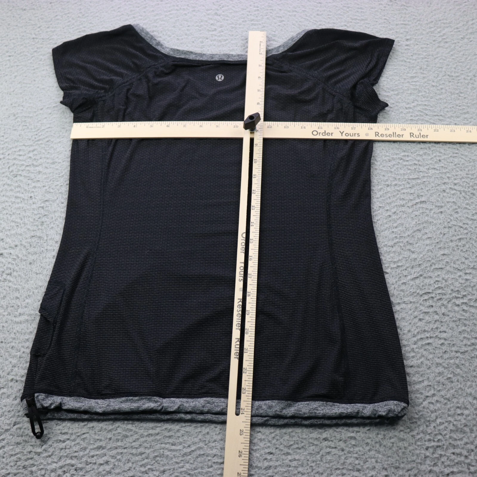 lululemon striped short sleeve athletic workout run gym shirt